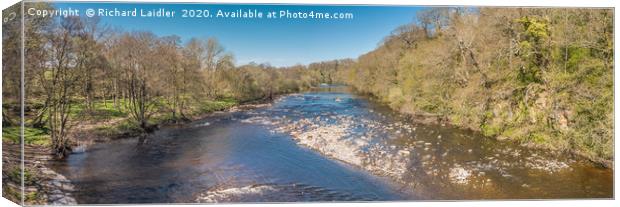 The River Tees at Whorlton Spring Panorama Canvas Print by Richard Laidler