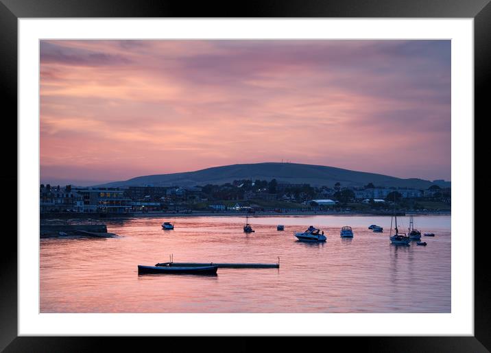 Swanage Sunset                    Framed Mounted Print by Darren Galpin