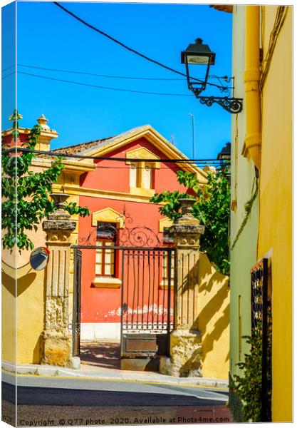 beautiful, picturesque street, narrow road, colorf Canvas Print by Q77 photo