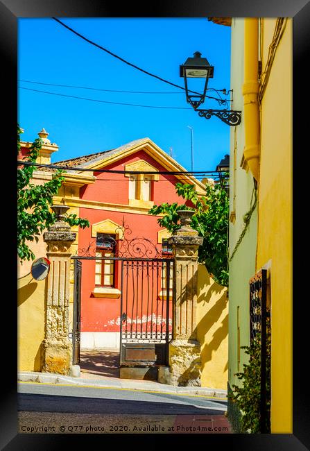 beautiful, picturesque street, narrow road, colorf Framed Print by Q77 photo