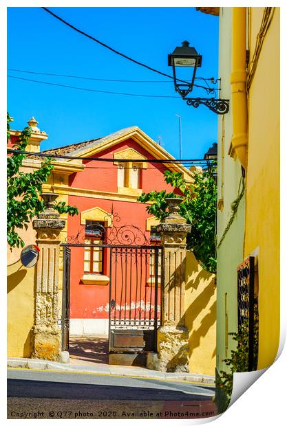 beautiful, picturesque street, narrow road, colorf Print by Q77 photo