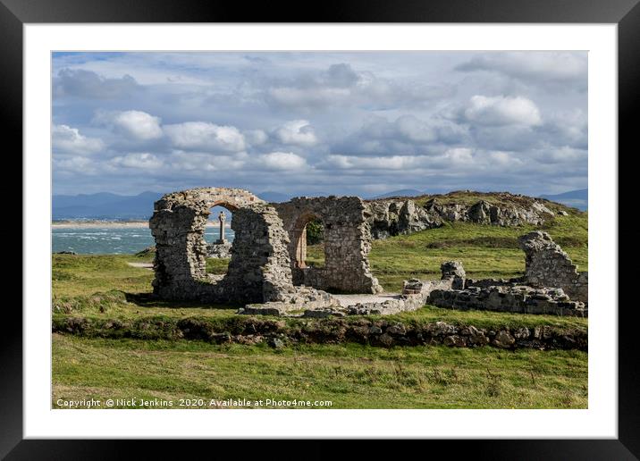 Church Ruins on Llanddwyn Island Anglesey Framed Mounted Print by Nick Jenkins