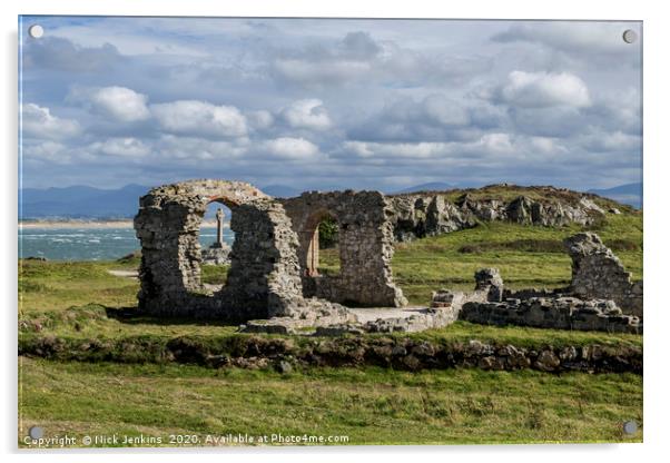 Church Ruins on Llanddwyn Island Anglesey Acrylic by Nick Jenkins