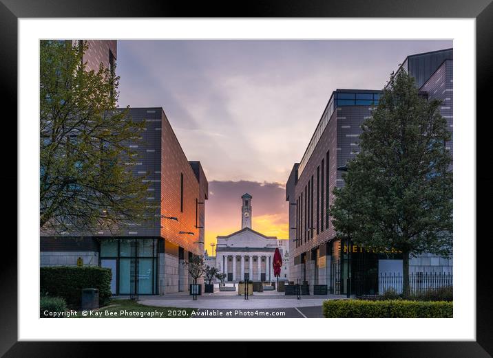 Sunset over Guildhall Square in Southampton Framed Mounted Print by KB Photo