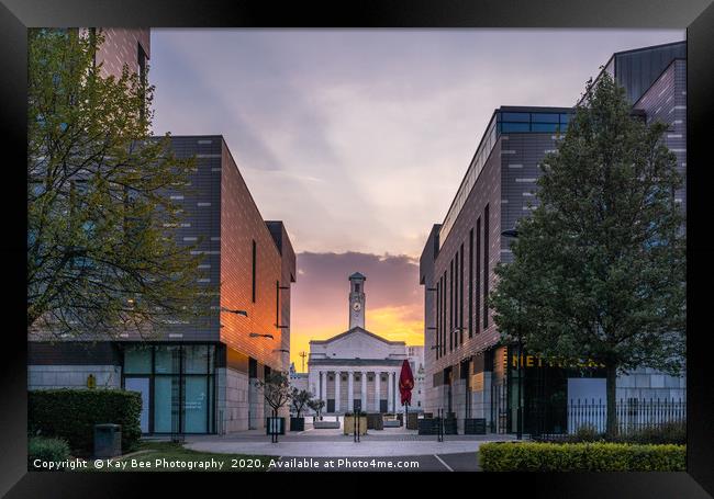 Sunset over Guildhall Square in Southampton Framed Print by KB Photo
