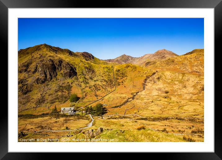 Snowdon summit from the viewpoint on A498 Framed Mounted Print by Dan Santillo