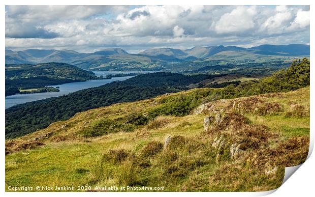 Looking over Windermere from Gummers How Lakeland Print by Nick Jenkins