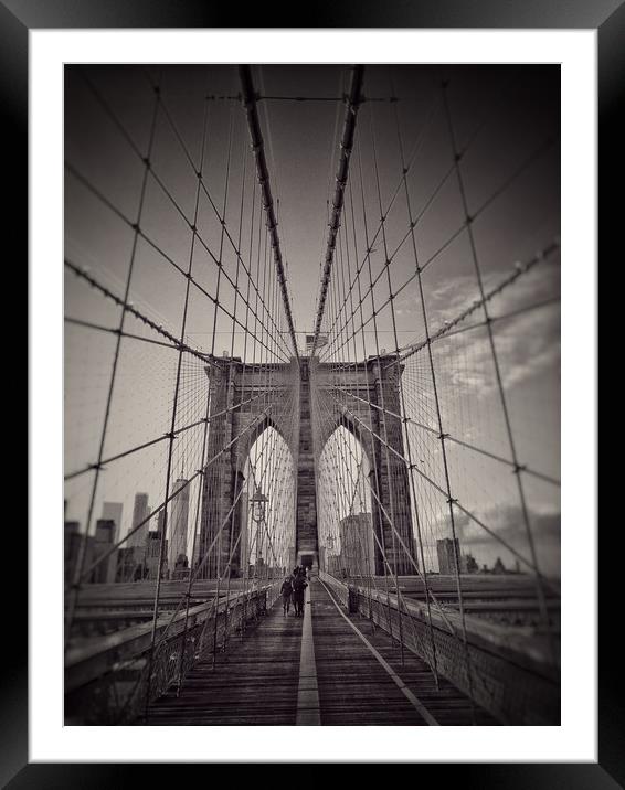 Brooklyn Bridge New York  Framed Mounted Print by Scott Anderson