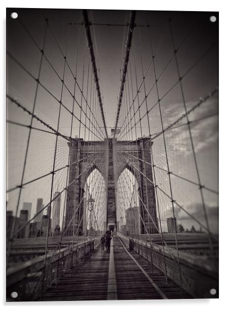 Brooklyn Bridge New York  Acrylic by Scott Anderson
