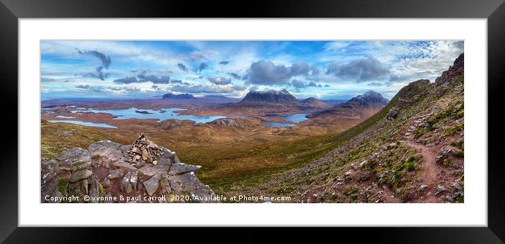Assynt mountain range from Stac Pollaidh Framed Mounted Print by yvonne & paul carroll