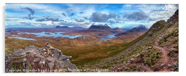 Assynt mountain range from Stac Pollaidh Acrylic by yvonne & paul carroll