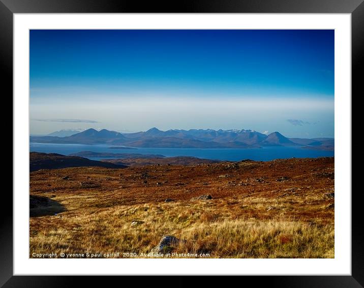 Cuillin mountains on Skye                          Framed Mounted Print by yvonne & paul carroll