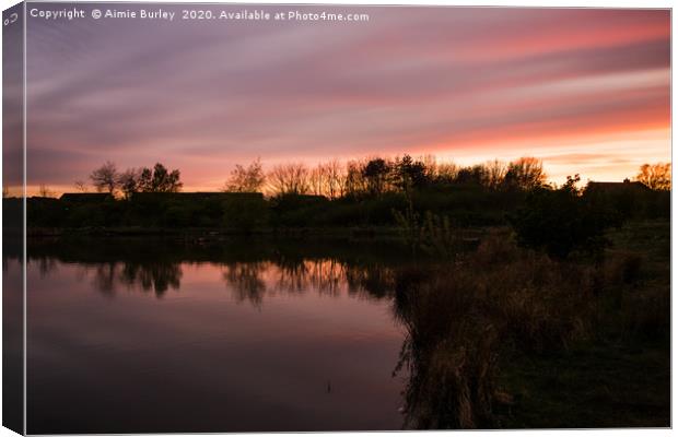 Sunset in Northumberland Canvas Print by Aimie Burley