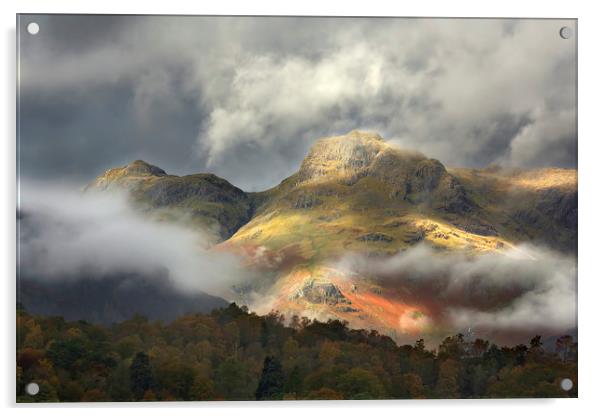 Harrison Stickle and Loft Crag in the Langdales Acrylic by Martin Lawrence