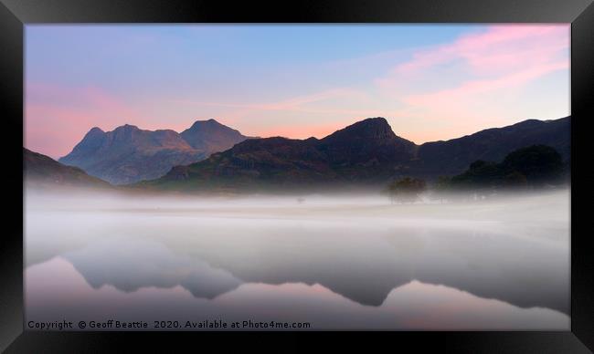 The Langdale Pikes and Side Pike from Blea Tarn Framed Print by Geoff Beattie