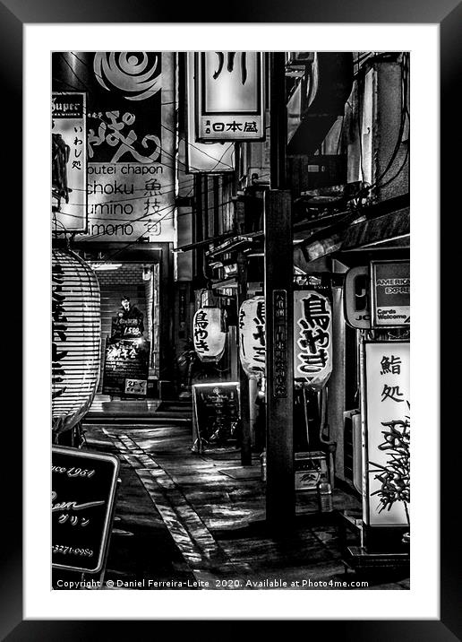 Urban Night Scene, Tokyo, Japan Framed Mounted Print by Daniel Ferreira-Leite