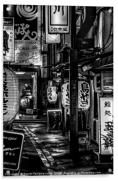 Urban Night Scene, Tokyo, Japan Acrylic by Daniel Ferreira-Leite