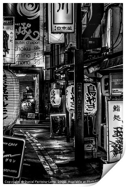 Urban Night Scene, Tokyo, Japan Print by Daniel Ferreira-Leite