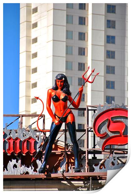 Devil Woman Las Vegas Strip America Print by Andy Evans Photos