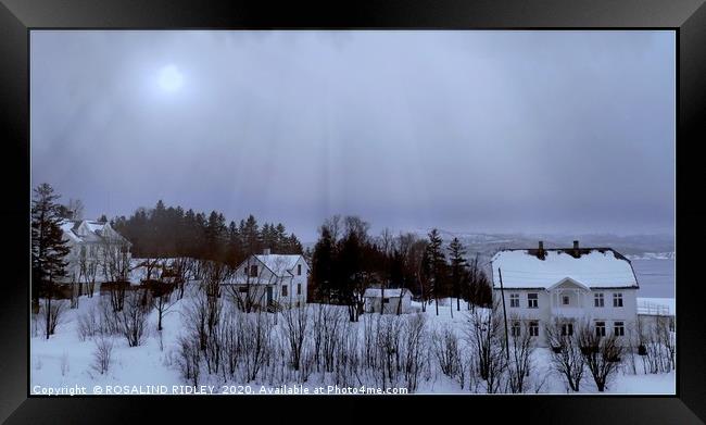 "Misty morning light Finnsnes Norway" Framed Print by ROS RIDLEY