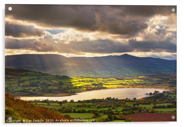 Llangorse Lake from Mynydd Llangorse, Brecon Beaco Acrylic by Dan Santillo