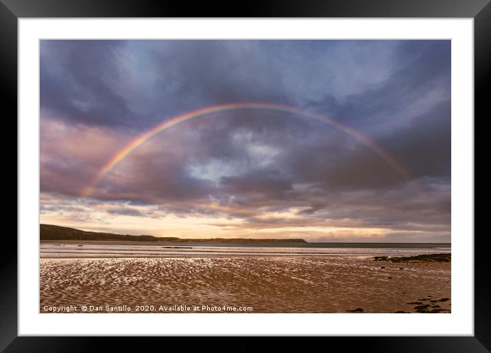 Oxwich Bay Rainbow, Gower Framed Mounted Print by Dan Santillo