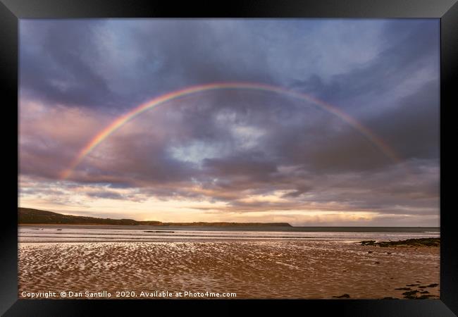 Oxwich Bay Rainbow, Gower Framed Print by Dan Santillo