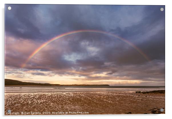 Oxwich Bay Rainbow, Gower Acrylic by Dan Santillo