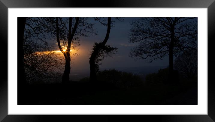 Evening sunburst through the trees Framed Mounted Print by Leighton Collins
