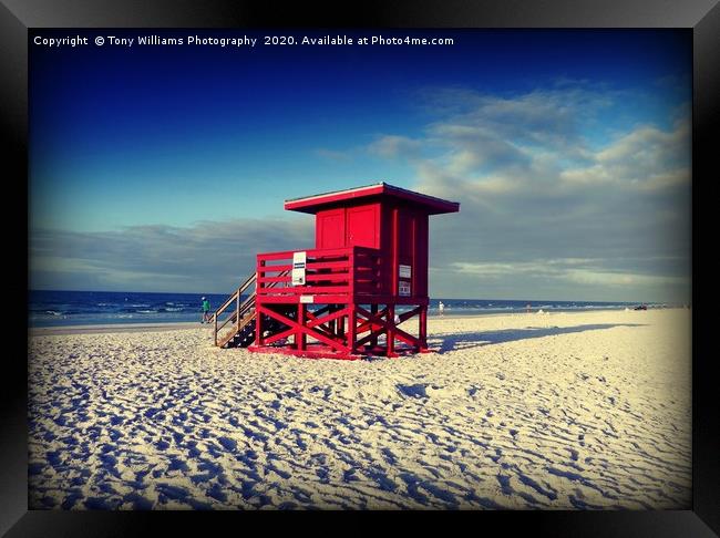 Lifeguard Station Framed Print by Tony Williams. Photography email tony-williams53@sky.com