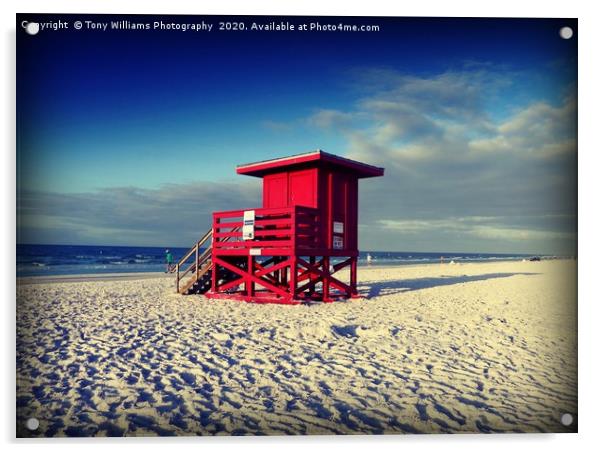 Lifeguard Station Acrylic by Tony Williams. Photography email tony-williams53@sky.com