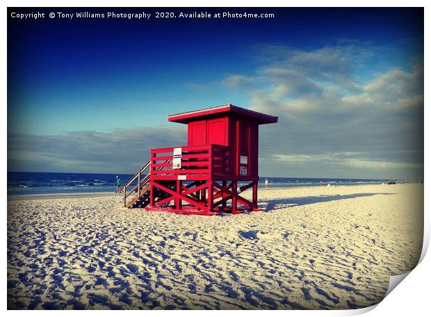 Lifeguard Station Print by Tony Williams. Photography email tony-williams53@sky.com