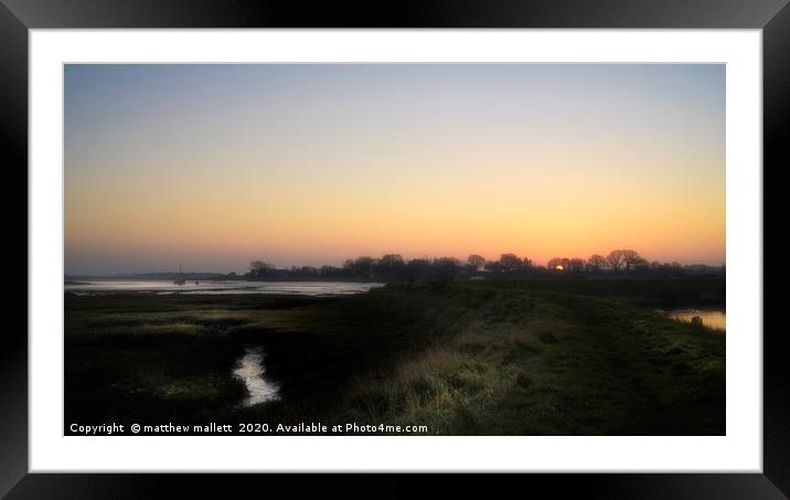 Winter Sunrise Essex Backwaters Framed Mounted Print by matthew  mallett