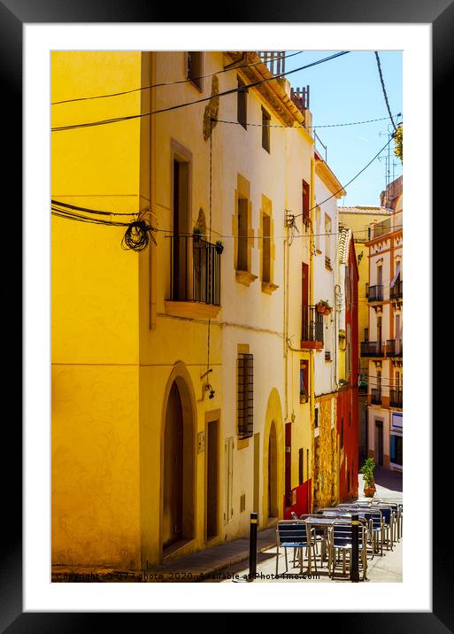 beautiful, picturesque street, narrow road, colorf Framed Mounted Print by Q77 photo