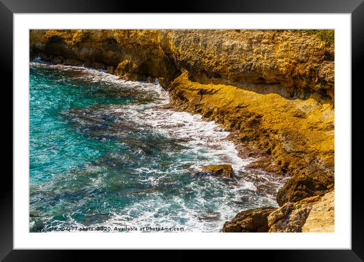 high cliff above the sea, summer sea background, m Framed Mounted Print by Q77 photo