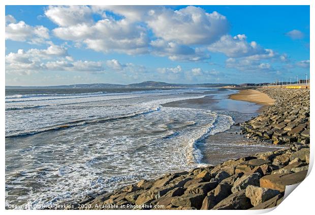 Aberavon Beach along the South Wales Coast Print by Nick Jenkins