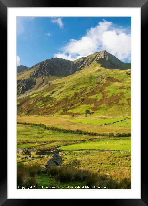 Yr Esgair near the top of the Nant Ffrancon Pass Framed Mounted Print by Nick Jenkins