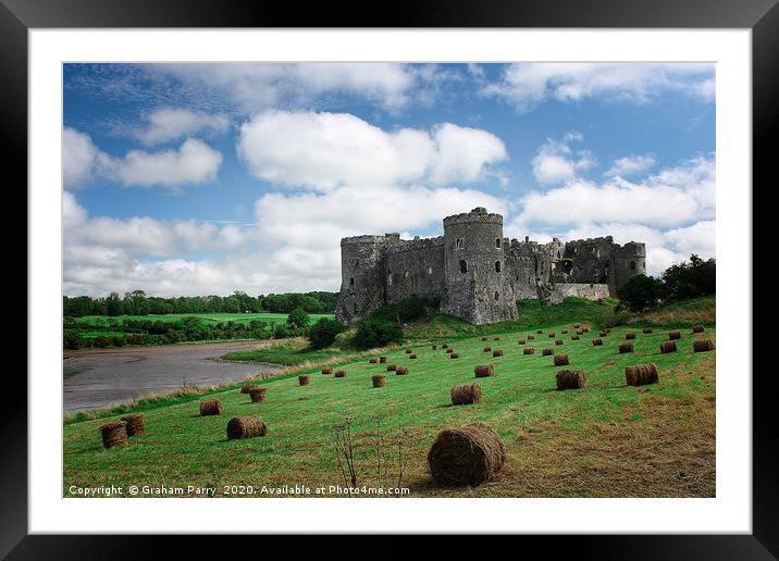 Carew Castle's Autumnal Serenity Framed Mounted Print by Graham Parry