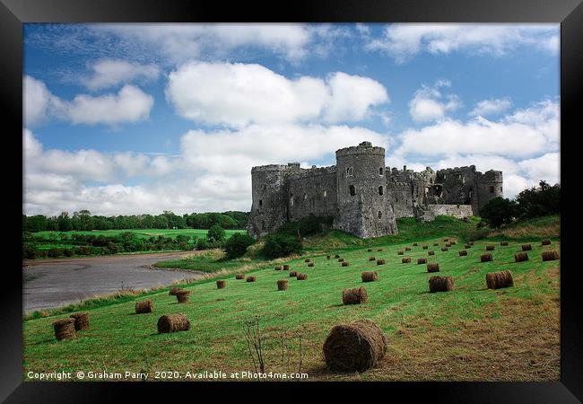Carew Castle's Autumnal Serenity Framed Print by Graham Parry