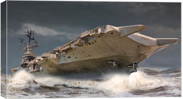 USS Intrepid Rules the ocean Canvas Print by Rob Lester