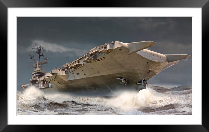 USS Intrepid Rules the ocean Framed Mounted Print by Rob Lester