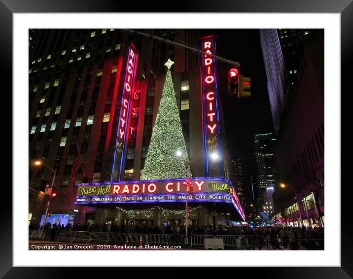 Christmas at Radio City Music Hall                 Framed Mounted Print by Jan Gregory