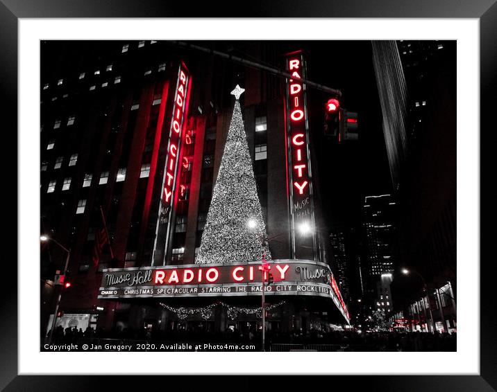 Music Hall Radio City             Framed Mounted Print by Jan Gregory
