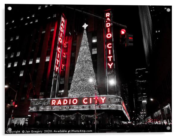 Music Hall Radio City             Acrylic by Jan Gregory