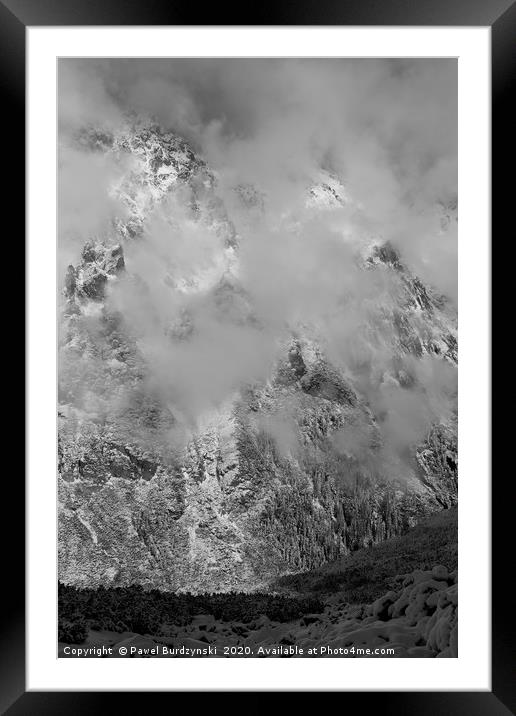 Mountain mist Framed Mounted Print by Pawel Burdzynski