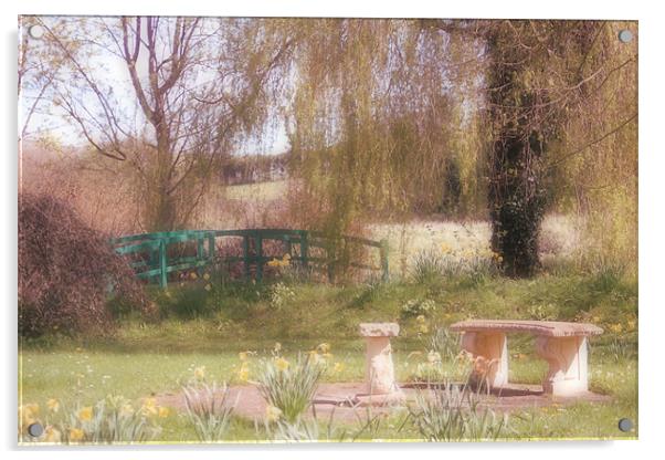English Country Garden Acrylic by Nicola Clark