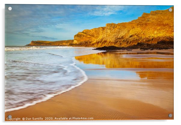 Mewslade Bay, Gower, Wales Acrylic by Dan Santillo