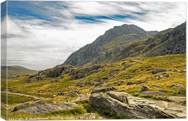 Tryfan from Cwm Idwal Snowdonia North Wales Canvas Print by Nick Jenkins