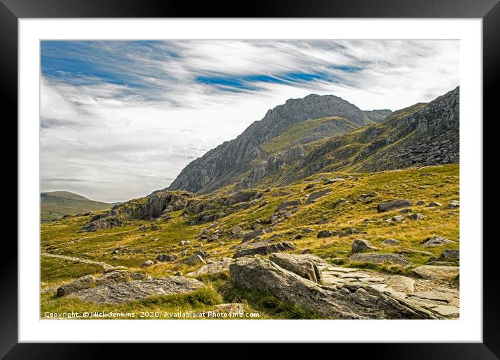 Tryfan from Cwm Idwal Snowdonia North Wales Framed Mounted Print by Nick Jenkins