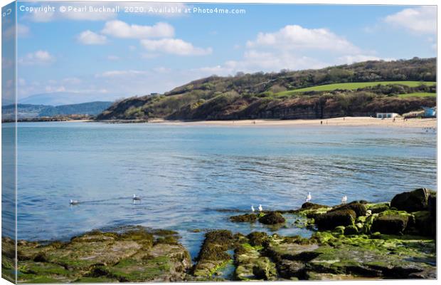 Benllech Bay and Beach Anglesey Canvas Print by Pearl Bucknall